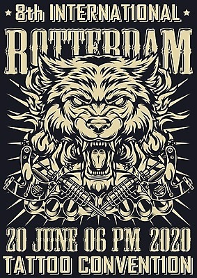 EPS 해외이미지 디자인 포스터 일러스트 흑백 사람없음 빈티지 문신 위협 늑대 해외일러스트 컨셉 포유류 촬영기법 파일형식 벡터 이미지허브