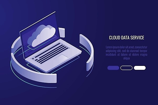 EPS 해외이미지 일러스트 비즈니스 정보기술 사람없음 파란색 노트북 디지털 네트워크 클라우드서비스 해외일러스트 컬러 기술 전자제품 서비스 파일형식 벡터 이미지허브