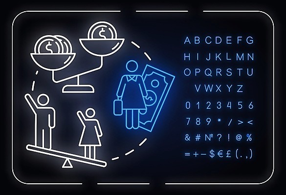 EPS 해외이미지 일러스트 저울 사람없음 네온 시소 월급 성차별 해외일러스트 놀이기구 차별 파일형식 벡터 이미지허브