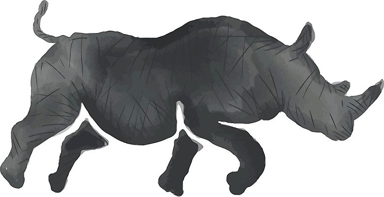 EPS 해외이미지 한마리 일러스트 수채화 사람없음 코뿔소 해외일러스트 1 포유류 파일형식 벡터 이미지허브