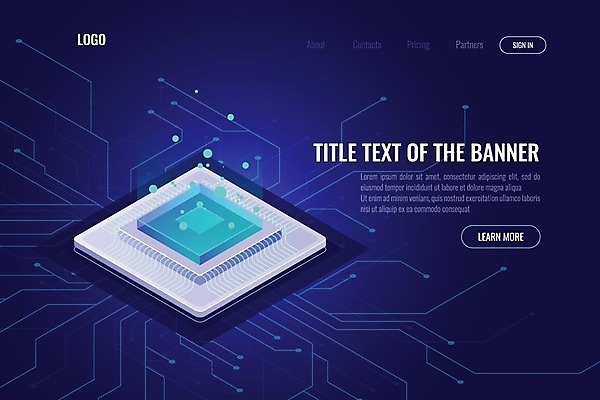 EPS 해외이미지 일러스트 사람없음 디지털 과학기술 회로판 남색 스마트 아이소메트릭 메인보드 프로세서 AI_인공지능 해외일러스트 컬러 컨셉 기술 파일형식 벡터 이미지허브