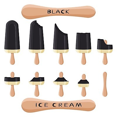 EPS 해외이미지 일러스트 아이스크림 디저트 사람없음 세트 검은색 막대기 해외일러스트 음식 컬러 파일형식 벡터 이미지허브