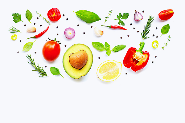 포토 JPG 해외이미지 백그라운드 채소 식재료 방울토마토 고추 파프리카 실내 사람없음 신선 레몬 흰배경 후추 바질 로즈메리 아보카도 적양파 카피스페이스 해외포토 토마토 과일 양파 내부 공백 흰색 허브 향신료 파일형식 이미지허브