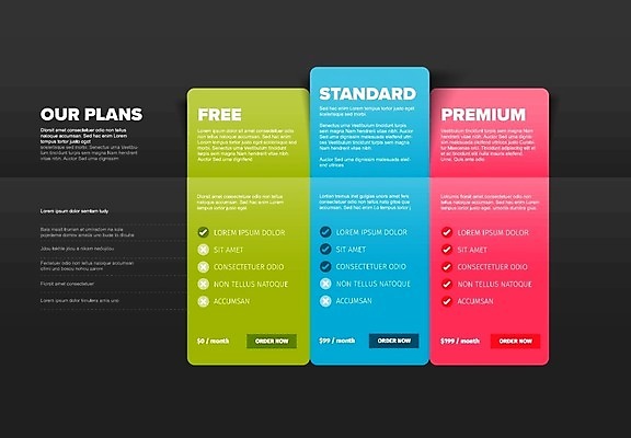 EPS 해외이미지 템플릿 직업 디자인 포즈 일러스트 탁자 3 그래픽 빨간색 초록색 파란색 웹 어둠 인포그래픽 정보 신용카드 발표 비교 선택 계획 상품 가격 알림 묘사 서비스 흔적 옵션 레이아웃 심플 질서 모금 무료 표준 프리미엄 목차 제의 해외일러스트 컬러 가구 컨셉 인터넷 금융 예절 파일형식 벡터 이미지허브