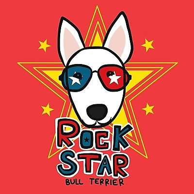 EPS 해외이미지 한마리 별 반려견 일러스트 사람없음 빨간색 반려동물 선글라스 강아지 손그림 불테리어 락 록 락스타 해외일러스트 자연요소 동물 1 안경 컬러 개 테리어 로큰롤 파일형식 벡터 이미지허브