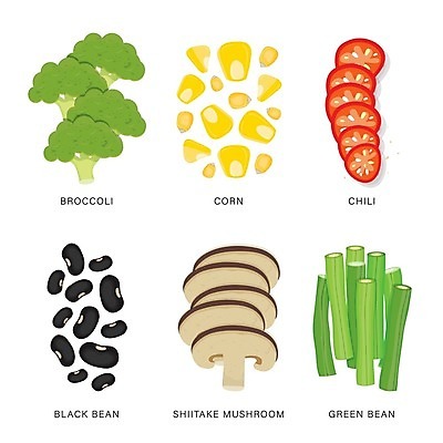 EPS 해외이미지 일러스트 식재료 고추 단면 옥수수 사람없음 브로콜리 흰배경 슬라이스 표고버섯 검은콩 그린빈 해외일러스트 백그라운드 채소 콩 곡류 버섯 흰색 파일형식 벡터 이미지허브