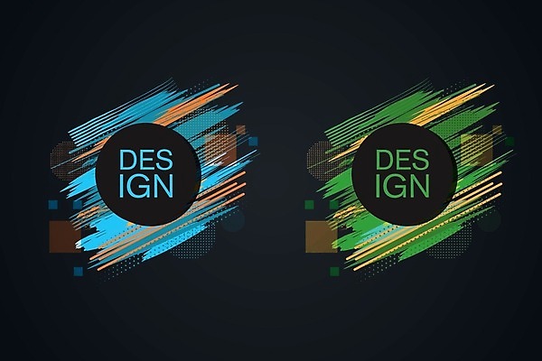 EPS 해외이미지 디자인 일러스트 붓터치 사람없음 그래픽 초록색 파란색 세트 원형 기하학 해외일러스트 도형 컬러 무늬 파일형식 벡터 이미지허브