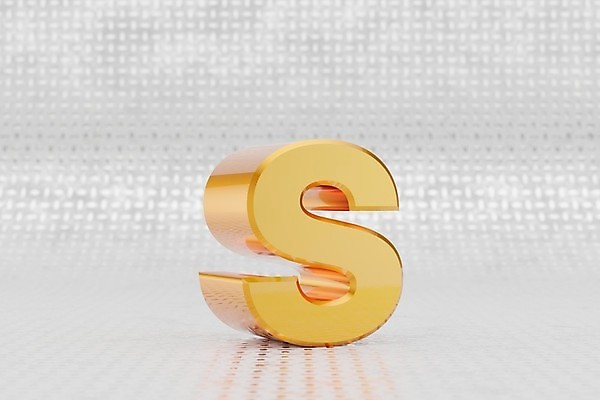 포토 JPG 해외이미지 캐릭터 알파벳 백그라운드 오렌지 일러스트 바닥 사람없음 빛 반짝임 반사 노란색 3D 금속 황금 편지 만들기 광택 S 타입 고립 해외일러스트 영어 컬러 과일 모션 재질 디지털합성 파일형식 이미지허브