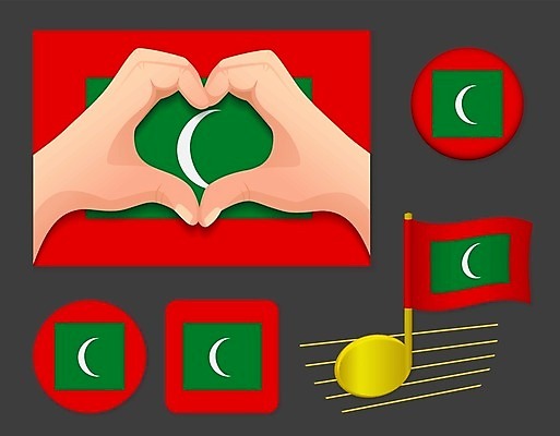 EPS 해외이미지 물결 일러스트 사랑 세트 쪽지 깃발 심볼 사인 몰디브 고립 해외일러스트 감정 아시아 파일형식 벡터 이미지허브