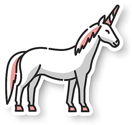 EPS 해외이미지 스티커 일러스트 상상 뿔 사람없음 신비 유니콘 환상 해외일러스트 컨셉 파일형식 벡터 이미지허브