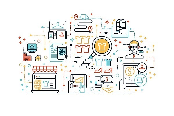 EPS 해외이미지 일러스트 돋보기 모바일 사람모양 사람없음 노트북 스마트폰 쇼핑 구매 상담원 고객 서비스 온라인쇼핑 모바일쇼핑 해외일러스트 모양 전자제품 핸드폰 스마트기기 사무원 온라인 파일형식 벡터 이미지허브