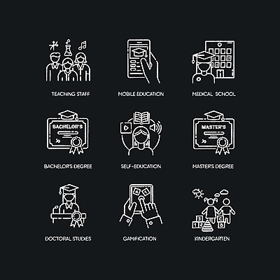 EPS 해외이미지 디자인 여자 교육 남자 어린이 일러스트 졸업 교실 학교 졸업생 여러명 성인 스터디 세트 검은색 칠판 유치원 대학교 해외일러스트 컬러 다수 사람 학습 파일형식 벡터 이미지허브