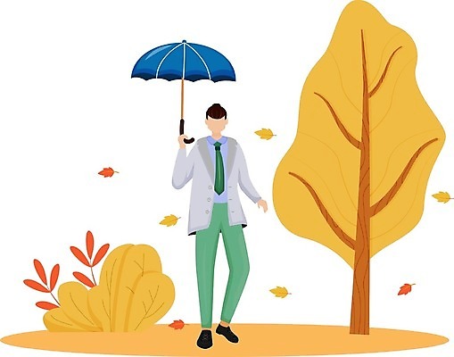 EPS 해외이미지 전신 남자 낙엽 일러스트 우산 단풍나무 한명 들기 성인 가을 풀 가을옷 성인남자한명만 해외일러스트 나무 식물 1 옷 계절 단풍 잎 모션 사람 남자한명만 성인남자만 파일형식 벡터 가을_계절 이미지허브