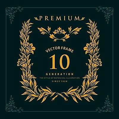 EPS 해외이미지 디자인 일러스트 프레임 사람없음 나뭇가지 화려 우아함 복고 바로크 해외일러스트 나무 컨셉 파일형식 벡터 이미지허브