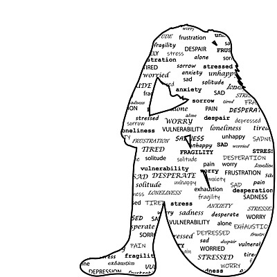 포토 JPG 해외이미지 1 여자 감정 실루엣 백그라운드 패턴 일러스트 캘리그라피 텍스트 스트레스 피곤 사람 앉기 성인 타이포그라피 사람없음 옆모습 단어 머리 검은색 외침 고통 슬픔 좌절 고독 편지 고민 걱정 긴장 부정적 우울증 혼자 해외일러스트 문자 뷰포인트 컬러 컨셉 무늬 모션 촬영기법 신체부위 소리 질병 파일형식 이미지허브