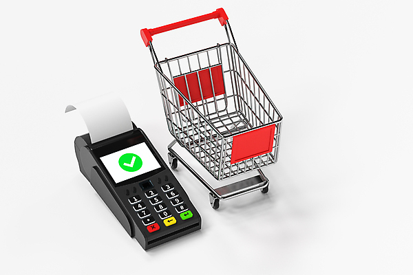 포토 JPG 해외이미지 사람없음 쇼핑 3D 판매 쇼핑카 체크표시 영수증 카드단말기 해외포토 금융 카트 디지털합성 확인 단말기 파일형식 이미지허브