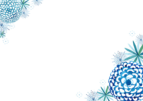 JPG 해외이미지 디자인 꽃 백그라운드 일러스트 프레임 사람없음 파란색 해외일러스트 식물 컬러 파일형식 이미지허브