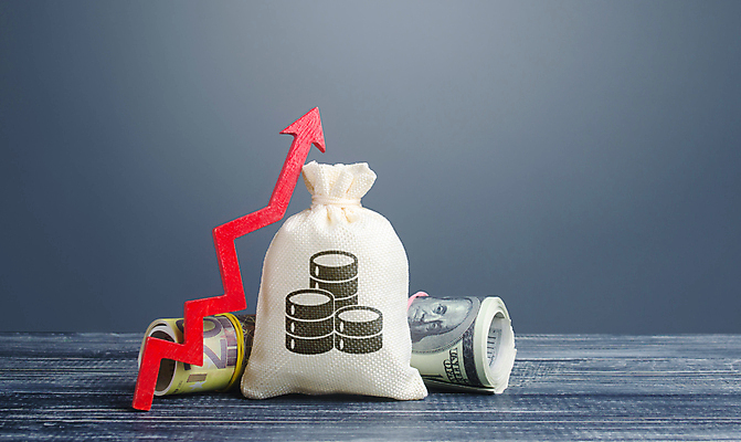 포토 JPG 해외이미지 화살표 컨셉 돈 회색배경 사람없음 금융 경제 성장 절약 돈자루 재산 돈다발 상승 수입 비용 해외포토 백그라운드 회색 파일형식 이미지허브