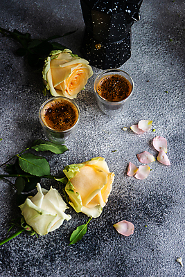 포토 JPG 해외이미지 꽃잎 커피 잎 회색배경 사람없음 장미 커피잔 모카포트 해외포토 식물 꽃 음료 백그라운드 주전자 잔 회색 파일형식 이미지허브