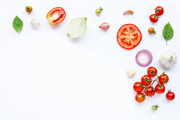 포토 JPG 해외이미지 백그라운드 토마토 채소 식재료 방울토마토 양파 단면 실내 마늘 사람없음 신선 흰배경 바질 적양파 카피스페이스 해외포토 내부 공백 흰색 파일형식 이미지허브