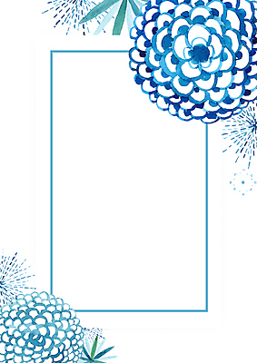 JPG 해외이미지 디자인 꽃 백그라운드 일러스트 프레임 사람없음 파란색 해외일러스트 식물 컬러 파일형식 이미지허브