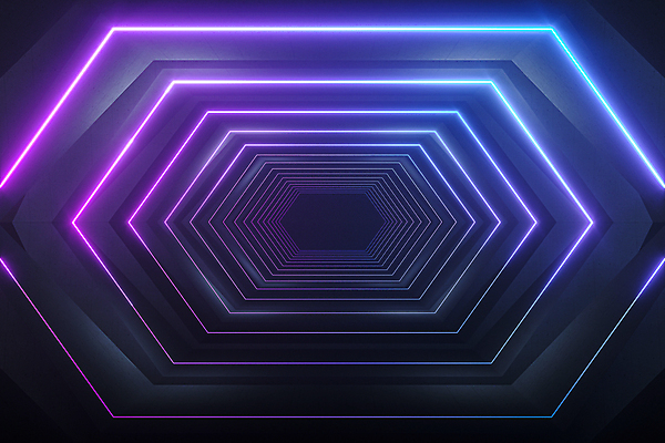 포토 JPG 해외이미지 백그라운드 추상 사람없음 그래픽 3D 터널 네온 육각형 해외포토 도형 길 무늬 디지털합성 파일형식 이미지허브