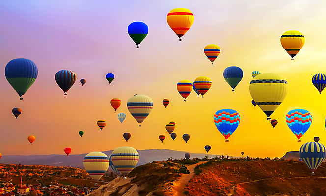 포토 JPG 해외이미지 주간 하늘 풍경 사람없음 야외 일몰 열기구 비행 해외포토 자연요소 항공교통 노을 파일형식 이미지허브