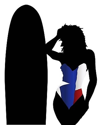 EPS 해외이미지 여자 수영복 실루엣 포즈 일러스트 한명 서기 상반신 성인 검은색 서핑보드 서핑 국기 텍사스 성인여자한명만 해외일러스트 1 옷 컬러 모션 촬영기법 사람 미국 수상스포츠 보드_스포츠 여자한명만 성인여자만 파일형식 벡터 이미지허브