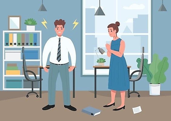 EPS 해외이미지 여자 남자 화분 화초 액자 의자 일러스트 창문 선반 성인 두명 책 분노 스탠드 책상 갈등 번개모양 성인만 해외일러스트 모양 식물 감정 가구 조명 사람 번개 파일형식 벡터 이미지허브