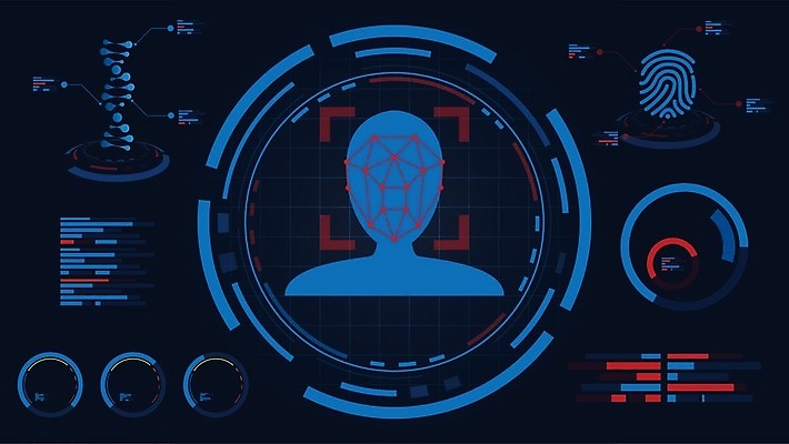EPS 해외이미지 얼굴 백그라운드 컨셉 일러스트 추상 미래 안전 사람 컴퓨터 머리 디지털 자료 정보 암호 보호 확인 보안 신분 시스템 스캐너 스캔 신분증 인공 지능 탐지 해외일러스트 무늬 신체부위 전자제품 증명서 파일형식 벡터 이미지허브