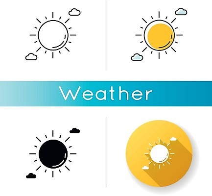 EPS 해외이미지 구름 일러스트 날씨 종류 사람없음 세트 태양 원형 해외일러스트 자연요소 도형 파일형식 벡터 이미지허브