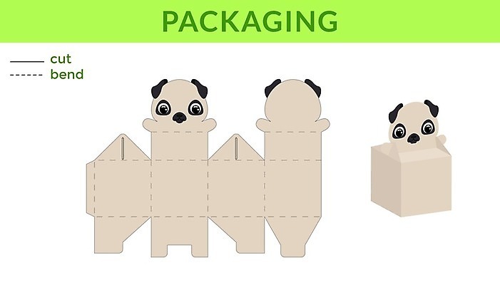 EPS 해외이미지 가방 일러스트 사람없음 개 종이접기 DIY 전개도 해외일러스트 잡화 종이 포유류 취미 접기 파일형식 벡터 이미지허브