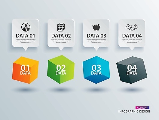 EPS 해외이미지 디자인 말풍선 일러스트 비즈니스 사람없음 세트 사각형 인포그래픽 정보 큐브 오브젝트 엘리먼트 해외일러스트 도형 파일형식 벡터 이미지허브