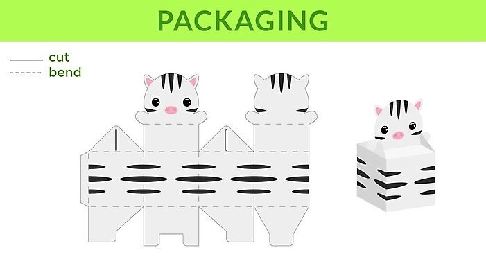 EPS 해외이미지 가방 일러스트 사람없음 종이접기 얼룩말 DIY 전개도 해외일러스트 동물 잡화 종이 취미 말 접기 파일형식 벡터 모션 이미지허브