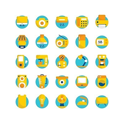 EPS 해외이미지 하늘색 일러스트 전구 사람없음 노트북 컴퓨터 노란색 카메라 텔레비전 스피커 스탠드 선풍기 전자레인지 MP3 인쇄기 커피메이커 믹서 에어컨 전화기 라디오 냉장고 감시카메라 환풍기 드럼세탁기 토스트기 환기구 해외일러스트 컬러 음향기기 조명 파란색 전자제품 장비 가전제품 레인지 세탁기 커피용품 파일형식 벡터 이미지허브