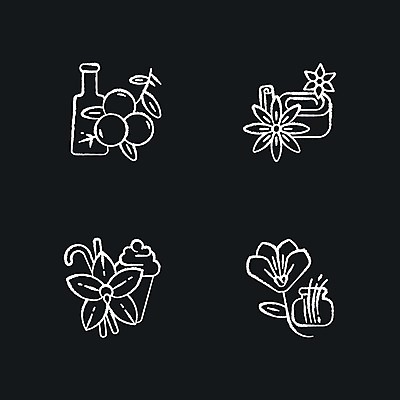 EPS 해외이미지 클립아트 디자인 꽃 일러스트 재료 요리 사람없음 세트 주방 검은색 흰색 양념 조미료 향신료 바닐라 사프란 팔각회향 해외일러스트 식물 컬러 향미료 파일형식 벡터 이미지허브