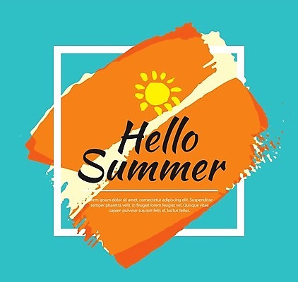 EPS 해외이미지 영어 하늘색 일러스트 사람없음 태양 주황색 페인트 해외일러스트 자연요소 문자 컬러 파란색 파일형식 벡터 이미지허브