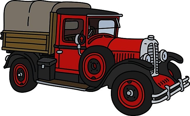 EPS 해외이미지 일러스트 자동차 사람없음 빈티지 클래식 복고 화물트럭 클래식카 해외일러스트 육상교통 컨셉 승용차 트럭 파일형식 벡터 이미지허브