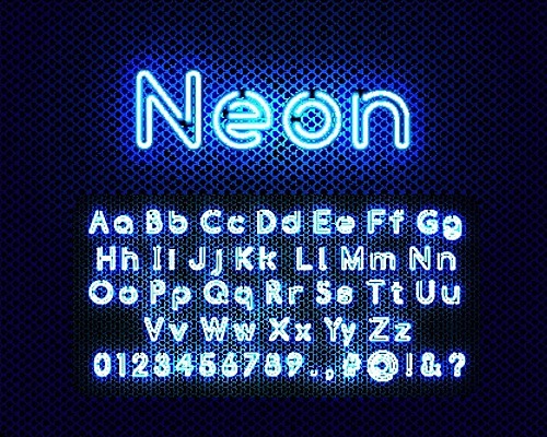 EPS 해외이미지 기호 디자인 알파벳 영어 일러스트 대문자 타이포그라피 사람없음 파란색 빛 세트 숫자 플랫 네온 조합형타이포 해외일러스트 문자 컬러 파일형식 벡터 이미지허브