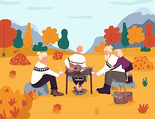 EPS 해외이미지 전신 여자 노년 남자 어린이 음식 연주 일러스트 가족 단풍나무 산 함께함 서기 들기 앉기 풍경 소녀 여러명 성인 캠핑 머그컵 가을 바위 기타 풀 냄비 모닥불 백허그 소풍바구니 해외일러스트 나무 식물 계절 음악 다수 컨셉 단풍 관계 모션 포옹 불 현악기 레저 사람 컵 바구니 돌_바위 솥 파일형식 벡터 이미지허브