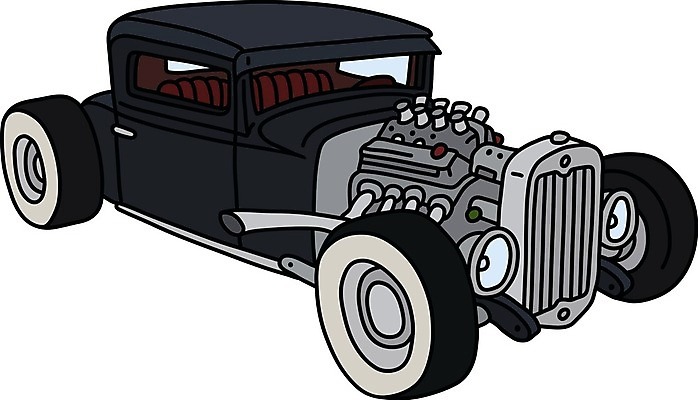 EPS 해외이미지 일러스트 자동차 사람없음 검은색 빈티지 클래식 복고 클래식카 해외일러스트 육상교통 컬러 컨셉 승용차 파일형식 벡터 이미지허브