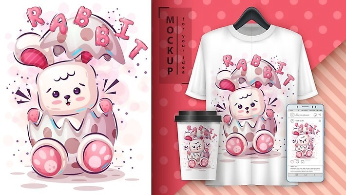 EPS 해외이미지 여러마리 일러스트 사람없음 스마트폰 반팔티셔츠 토끼 계란껍데기 부활절계란 소셜네트워크 테이크아웃컵 목업 해외일러스트 다수 티셔츠 포유류 부활절 컵 핸드폰 스마트기기 반려동물 계란 파일형식 벡터 이미지허브