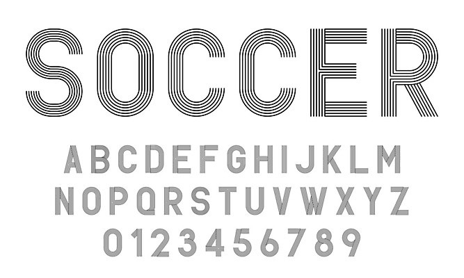 EPS 해외이미지 디자인 알파벳 영어 일러스트 대문자 타이포그라피 사람없음 세트 숫자 축구 플랫 심플 조합형타이포 미니멀 해외일러스트 문자 구기 파일형식 벡터 이미지허브