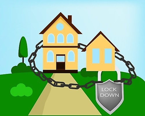 EPS 해외이미지 디자인 포스터 일러스트 주택 병원 안전 사람 글로벌 보호 질병 위험 심볼 예방 고립 소셜 전염병 해외일러스트 컨셉 의학 건물 파일형식 벡터 이미지허브