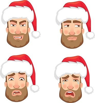 EPS 해외이미지 캐릭터 디자인 남자 감정 얼굴 크리스마스 일러스트 수염 사람 세트 산타클로스 머리 외침 고통 분노 축하 표현 플랫 울음 만화 눈물 나쁜 비명 우울증 캡모자 아바타 클라우스 해외일러스트 일러캐릭터 모자_잡화 기념일 컨셉 표정 신체부위 소리 질병 파일형식 벡터 이미지허브