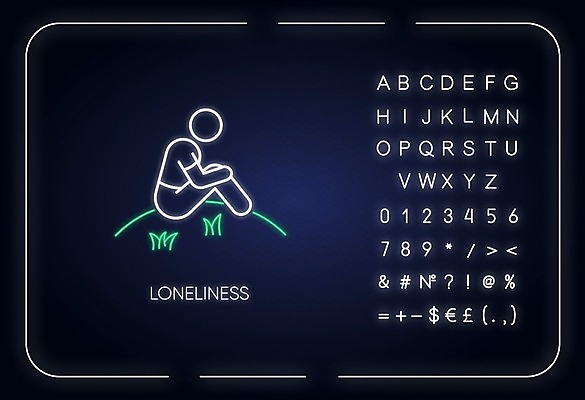EPS 해외이미지 일러스트 사람모양 사람없음 고독 네온 웅크림 해외일러스트 모양 감정 모션 파일형식 벡터 이미지허브