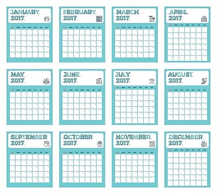 EPS 해외이미지 템플릿 디자인 백그라운드 일러스트 프레임 사람없음 초록색 달력 심플 해외일러스트 컬러 파일형식 벡터 이미지허브