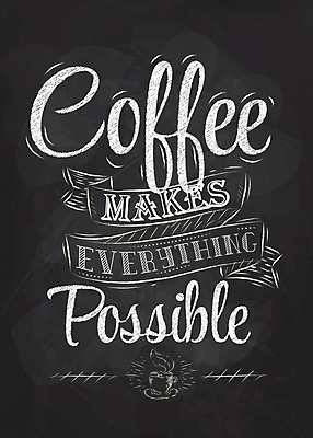 EPS 해외이미지 디자인 리본 커피 일러스트 아이디어 타이포그라피 사람없음 칠판 카페 분필 그런지 레터링 해외일러스트 문자 음료 컨셉 상점 초크 파일형식 벡터 이미지허브