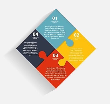 EPS 해외이미지 일러스트 비즈니스 사람없음 그래픽 인포그래픽 퍼즐 퍼즐조각 심플 마름모 엘리먼트 해외일러스트 도형 조각 파일형식 벡터 이미지허브