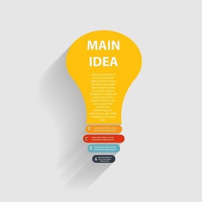 EPS 해외이미지 생각 일러스트 비즈니스 아이디어 사람없음 그래픽 노란색 인포그래픽 심플 엘리먼트 전구모양 해외일러스트 모양 컬러 컨셉 전구 파일형식 벡터 이미지허브